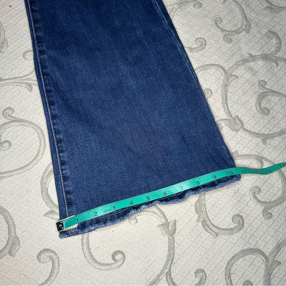 Risen Dark Wash Denim Flare Wide Leg Western Blue Jeans Sz 29 - Picture 5 of 11